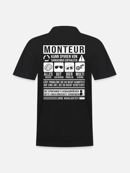Monteur Spruch lustig - Männer Poloshirt - Schwarz