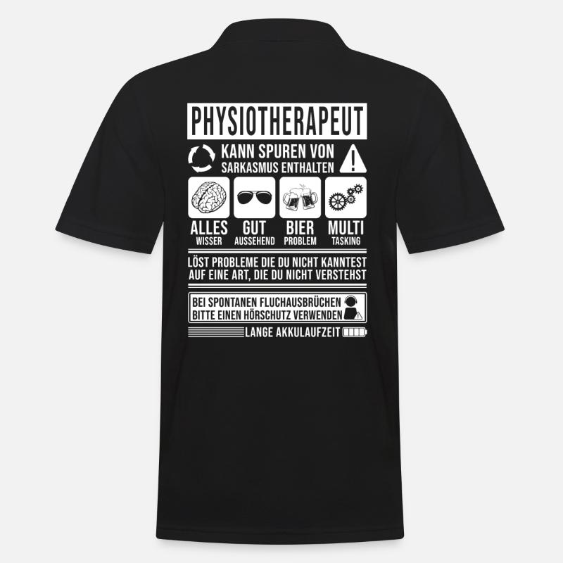 Physiotherapeut Spruch lustig - Männer Poloshirt - Schwarz