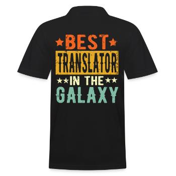 Best Translator ever Translator Gift - Men's Polo Shirt - black - Back - Kai (181cm)
