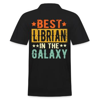 Best Librarian ever Librarian Gift - Men's Polo Shirt - black - Back - Kai (181cm)
