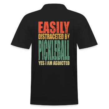 Pickleball saying funny - Men's Polo Shirt - black - Back - Kai (181cm)