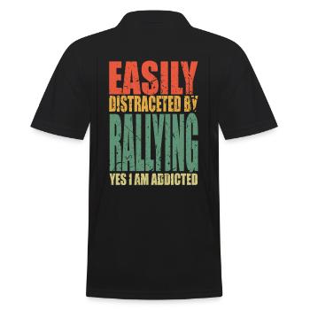 Rally saying funny - Men's Polo Shirt - black - Back - Kai (181cm)