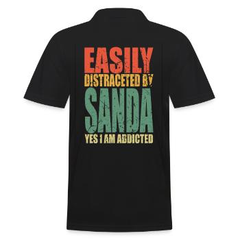 Sanda saying funny - Men's Polo Shirt - black - Back - Kai (181cm)