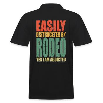 Rodeo saying funny - Men's Polo Shirt - black - Back - Kai (181cm)