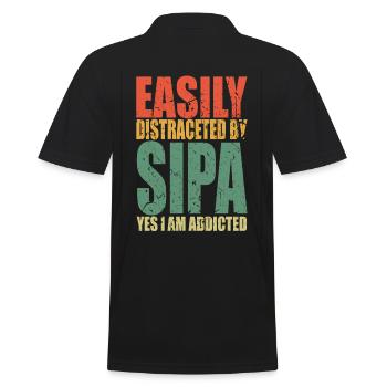 Sipan saying funny - Men's Polo Shirt - black - Back - Kai (181cm)