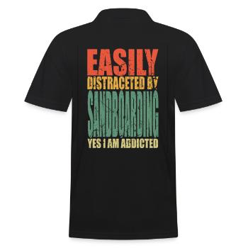 Sandboarding saying funny - Men's Polo Shirt - black - Back - Kai (181cm)