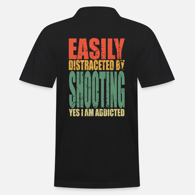 Shooting Spruch lustig - Männer Poloshirt - Schwarz