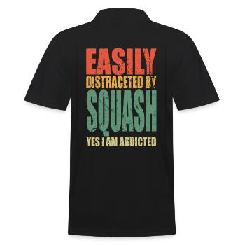 Squash saying funny - Men's Polo Shirt - black - Back - Kai (181cm)