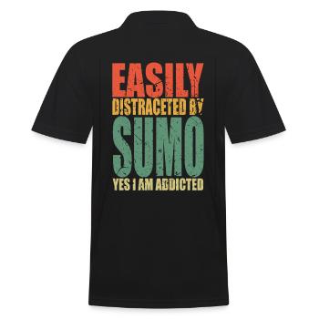 Sumo Spruch lustig - Männer Poloshirt - Schwarz - Hinten - Kai (181cm)