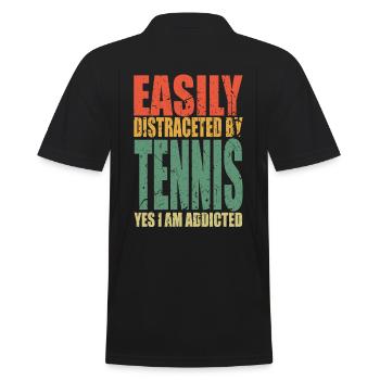 Tennis saying funny - Men's Polo Shirt - black - Back - Kai (181cm)