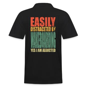 Wakeboarding Spruch lustig - Männer Poloshirt - Schwarz - Hinten - Kai (181cm)