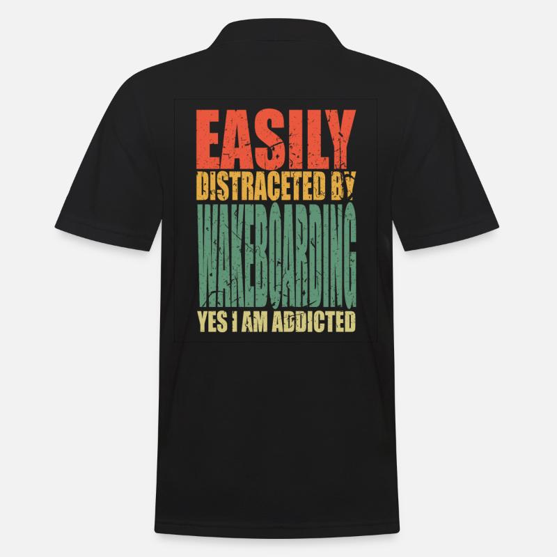 Wakeboarding Spruch lustig - Männer Poloshirt - Schwarz