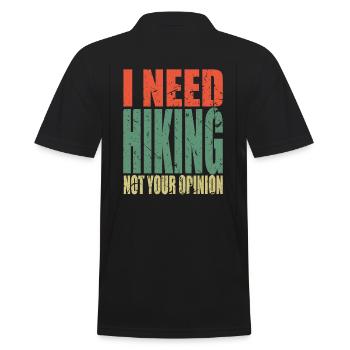 Wandern Spruch lustig - Männer Poloshirt - Schwarz - Hinten - Kai (181cm)