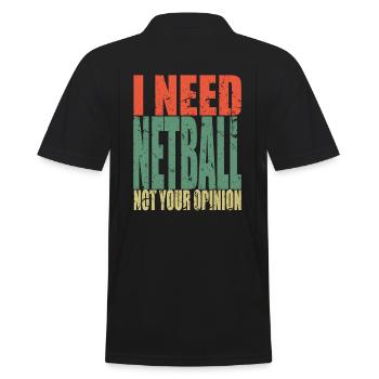 Netzball Spruch lustig - Männer Poloshirt - Schwarz - Hinten - Kai (181cm)