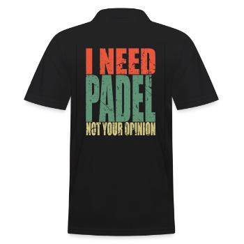 Padel Tennis Tennis Saying Funny - Men's Polo Shirt - black - Back - Kai (181cm)