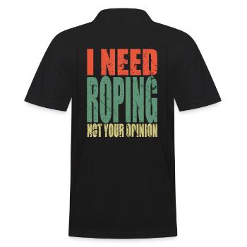 Roping Spruch lustig - Männer Poloshirt - Schwarz - Hinten - Kai (181cm)