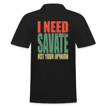 Savate Spruch lustig - Männer Poloshirt - Schwarz - Hinten - Kai (181cm)