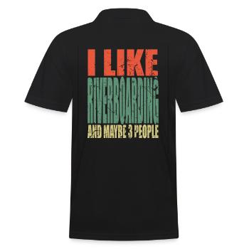Riverboarding Spruch lustig - Männer Poloshirt - Schwarz - Hinten - Kai (181cm)