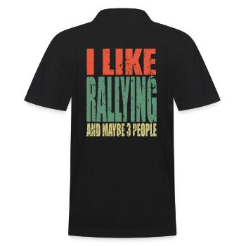 Rally saying funny - Men's Polo Shirt - black - Back - Kai (181cm)