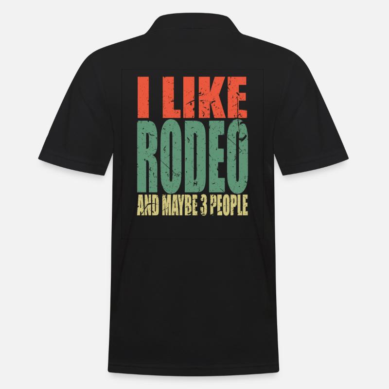 Rodeo Spruch lustig - Männer Poloshirt - Schwarz