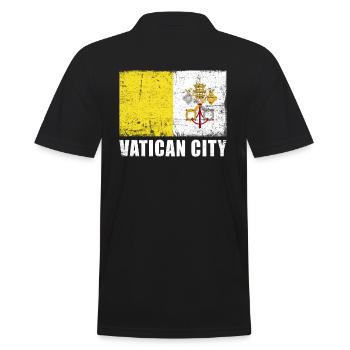 Vatican City Flag Grunge Vatican City Flag - Men's Polo Shirt - black - Back - Kai (181cm)