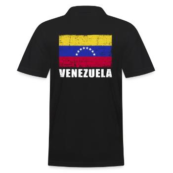 Venezuela Flag Grunge Venezuela Flag - Men's Polo Shirt - black - Back - Kai (181cm)