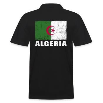 Drapeau algérien Grunge Drapeau algérien - Polo Homme - noir - Dos - Kai (181cm)