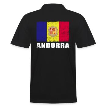 Andorra Flagge Grunge Andorra Fahne - Männer Poloshirt - Schwarz - Hinten - Kai (181cm)