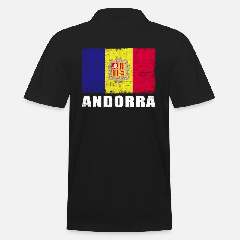 Drapeau d’Andorre Grunge Drapeau d’Andorre - Polo Homme - noir