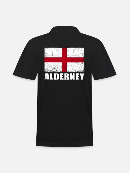 Drapeau d’Aurigny Grunge Drapeau d’Aurigny - Polo Homme - noir