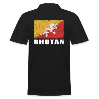 Drapeau du Bhoutan Grunge Drapeau du Bhoutan - Polo Homme - noir - Dos - Kai (181cm)