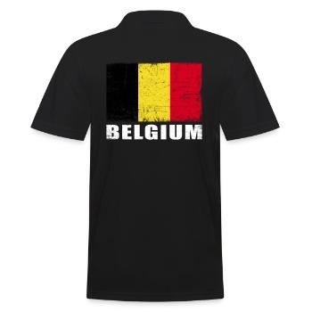 Belgique Drapeau Grunge Belgique Drapeau - Polo Homme - noir - Dos - Kai (181cm)
