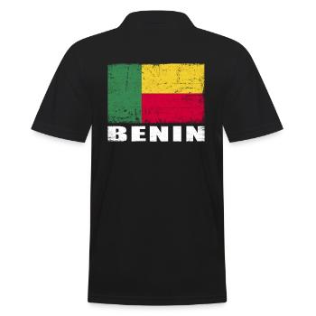 Benin Flagge Grunge Benin Fahne - Männer Poloshirt - Schwarz - Hinten - Kai (181cm)