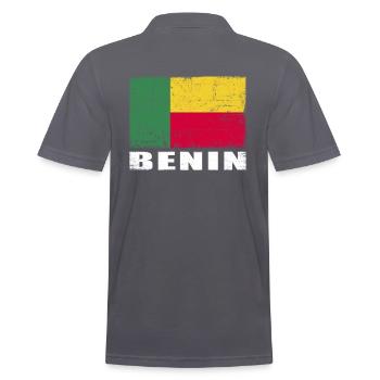 Drapeau du Bénin Grunge Drapeau du Bénin - Polo Homme - charbon - Dos - Nico (186cm)