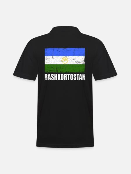 Bashkortostan Flagge - Männer Poloshirt - Schwarz