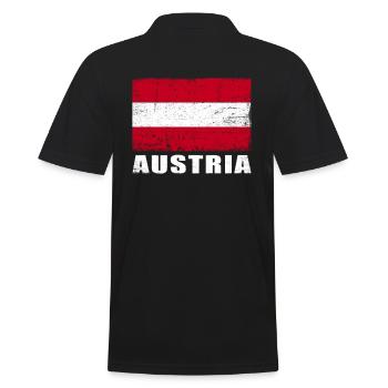 Austria Flag Grunge Austria Flag - Men's Polo Shirt - black - Back - Kai (181cm)