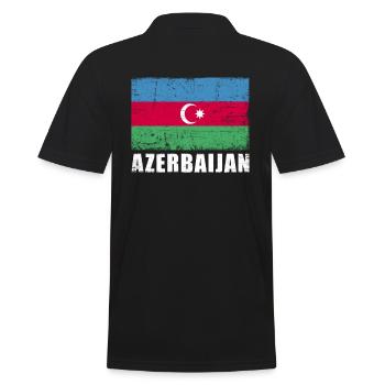 Azerbaijan Flag Grunge Azerbaijan Flag - Men's Polo Shirt - black - Back - Kai (181cm)