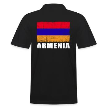 Drapeau de l’Arménie Grunge Drapeau de l’Arménie - Polo Homme - noir - Dos - Kai (181cm)
