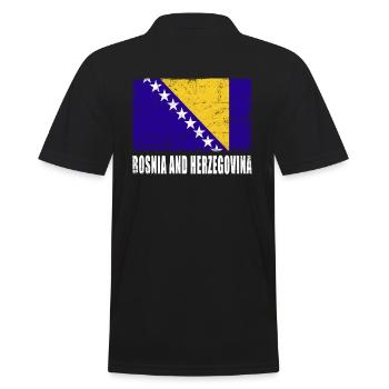 Bosnien Und Herzegowina Flagge - Männer Poloshirt - Schwarz - Hinten - Kai (181cm)