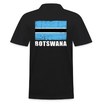 Botswana Flag Grunge Botswana Flag - Men's Polo Shirt - black - Back - Kai (181cm)