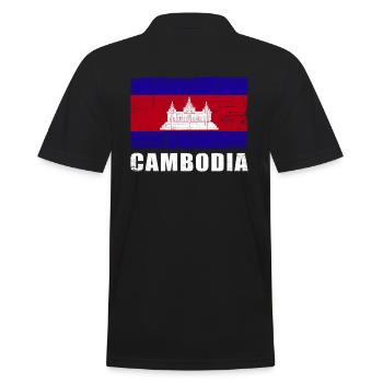 Kambodscha Flagge Grunge Kambodscha Fahne - Männer Poloshirt - Schwarz - Hinten - Kai (181cm)