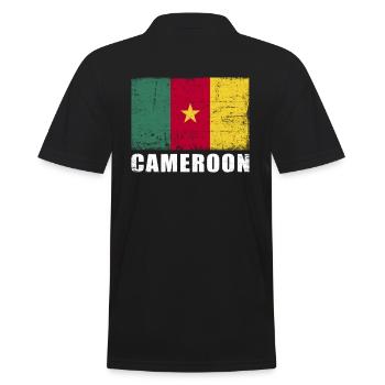Cameroun Drapeau Grunge Cameroun Drapeau - Polo Homme - noir - Dos - Kai (181cm)