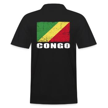 Congo Flag Grunge Congo Flag - Men's Polo Shirt - black - Back - Kai (181cm)