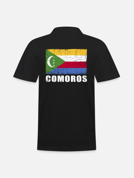 Drapeau des Comores Grunge Drapeau des Comores - Polo Homme - noir