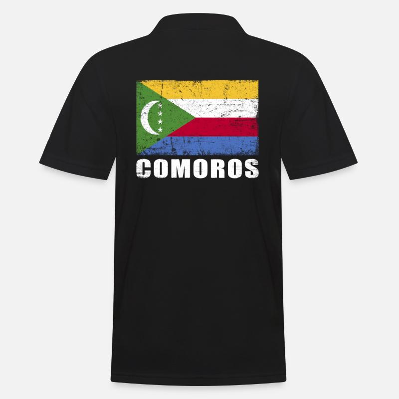 Drapeau des Comores Grunge Drapeau des Comores - Polo Homme - noir