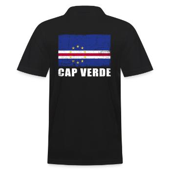 Kap Verde Flagge Grunge Kap Verde Fahne - Männer Poloshirt - Schwarz - Hinten - Kai (181cm)