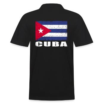 Kuba Flagge Grunge Kuba Fahne - Männer Poloshirt - Schwarz - Hinten - Kai (181cm)