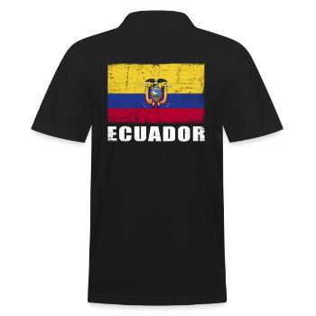 Drapeau de l’Équateur Grunge Drapeau de l’Équateur - Polo Homme - noir - Dos - Kai (181cm)