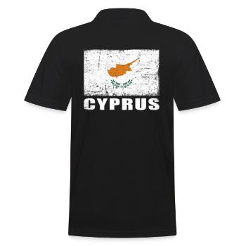 Zypern Flagge Grunge Zypern Fahne - Männer Poloshirt - Schwarz - Hinten - Kai (181cm)