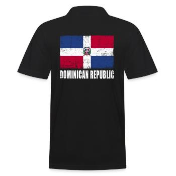 Dominikanische Republik Flagge - Männer Poloshirt - Schwarz - Hinten - Kai (181cm)